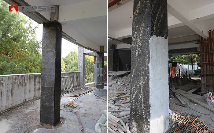 Reinforced columns with carbon fiber reinforced polymer(CFRP) sheet Reinforced columns with carbon fiber reinforced polymer(CFRP) sheet