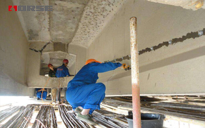 Bridge crack repair with HM-120L crack injection adhesive Bridge crack repair with HM-120L crack injection adhesive