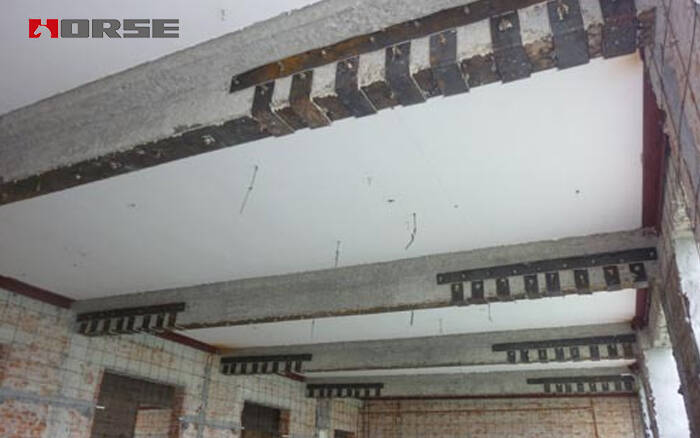 Bonded steel plate for the beam Bonded steel plate for the beam