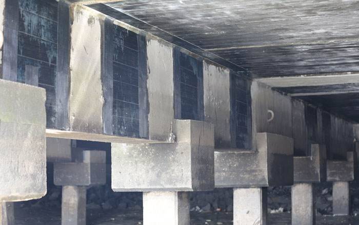 Carbon fiber reinforcement of existing overrun bridge Carbon fiber reinforcement of existing overrun bridge