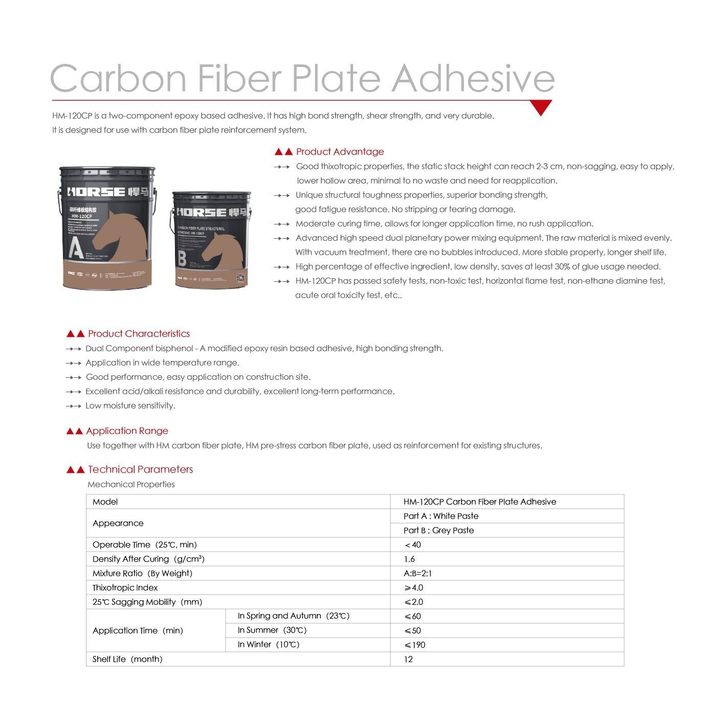 Horse carbon fiber laminate adhesive Horse carbon fiber laminate adhesive