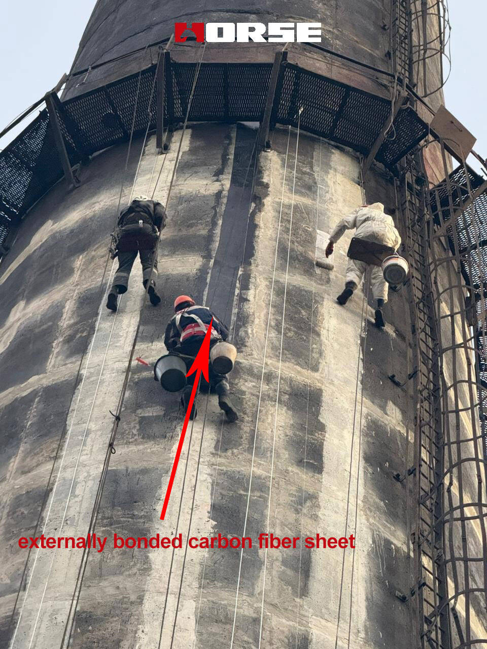 Carbon Fiber Reinforcement in Chimneys with Cracks and Exposed Rebars Carbon Fiber Reinforcement in Chimneys with Cracks and Exposed Rebars