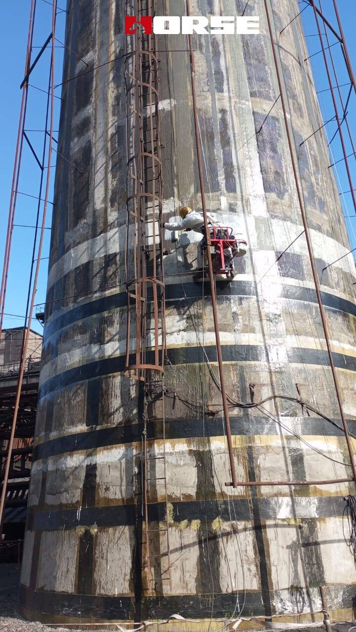 Strengthening Chimney With Carbon Fiber(FRP) Sheet Strengthening Chimney With Carbon Fiber(FRP) Sheet