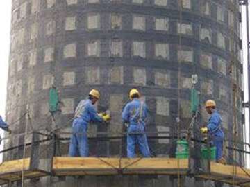 Carbon fiber reinforced polymer(CFRP) wrap strengthening chimney